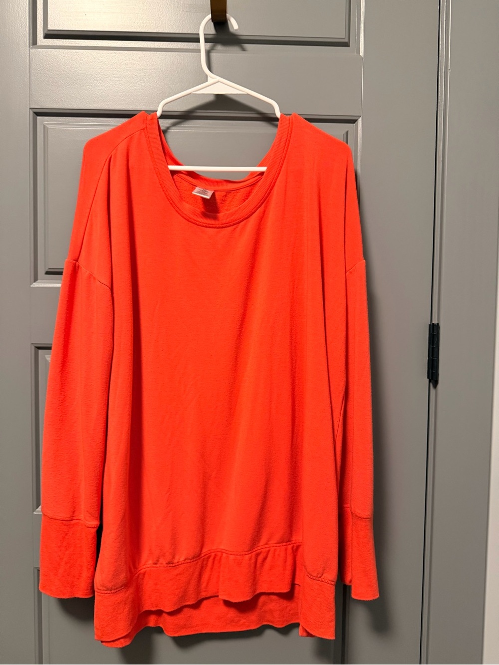 90 Degree By Reflex Women's Bright Coral Long Sleeve Pullover XXL